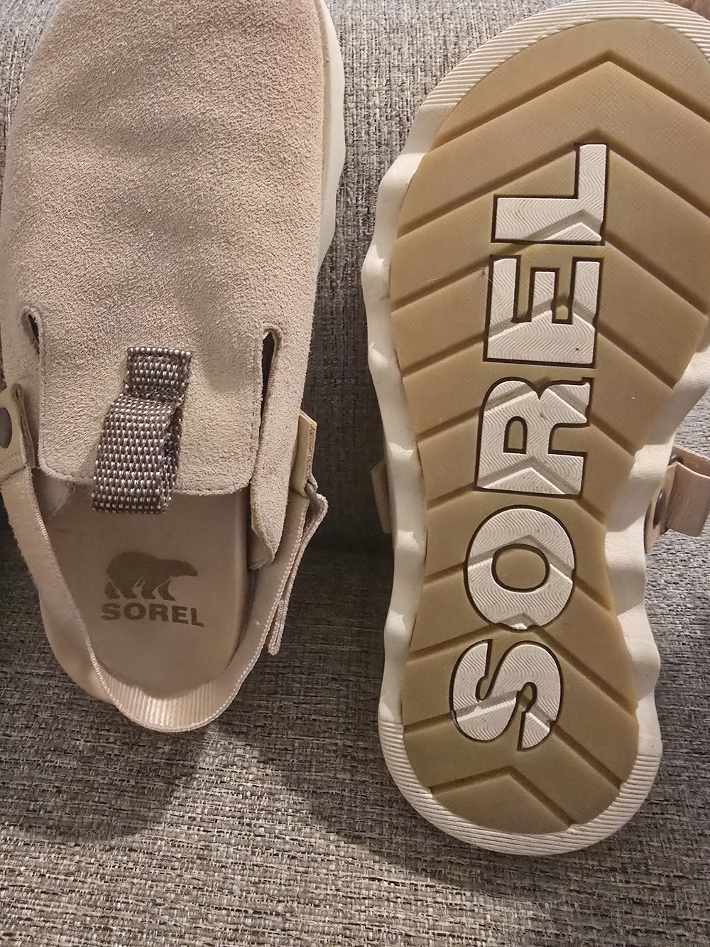 SOREL Beige Suede Slide Clogs - Picture 2 of 3
